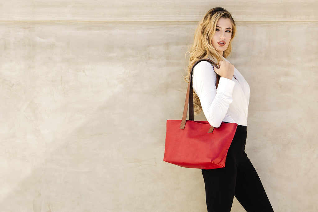 Women's Kiko Perfect Genuine Leather Tote Bag — Red