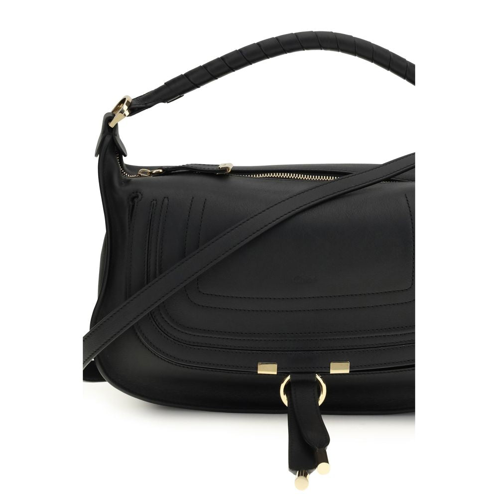 Chloé Women's Marcie Small Black Calfskin Leather Shoulder Bag