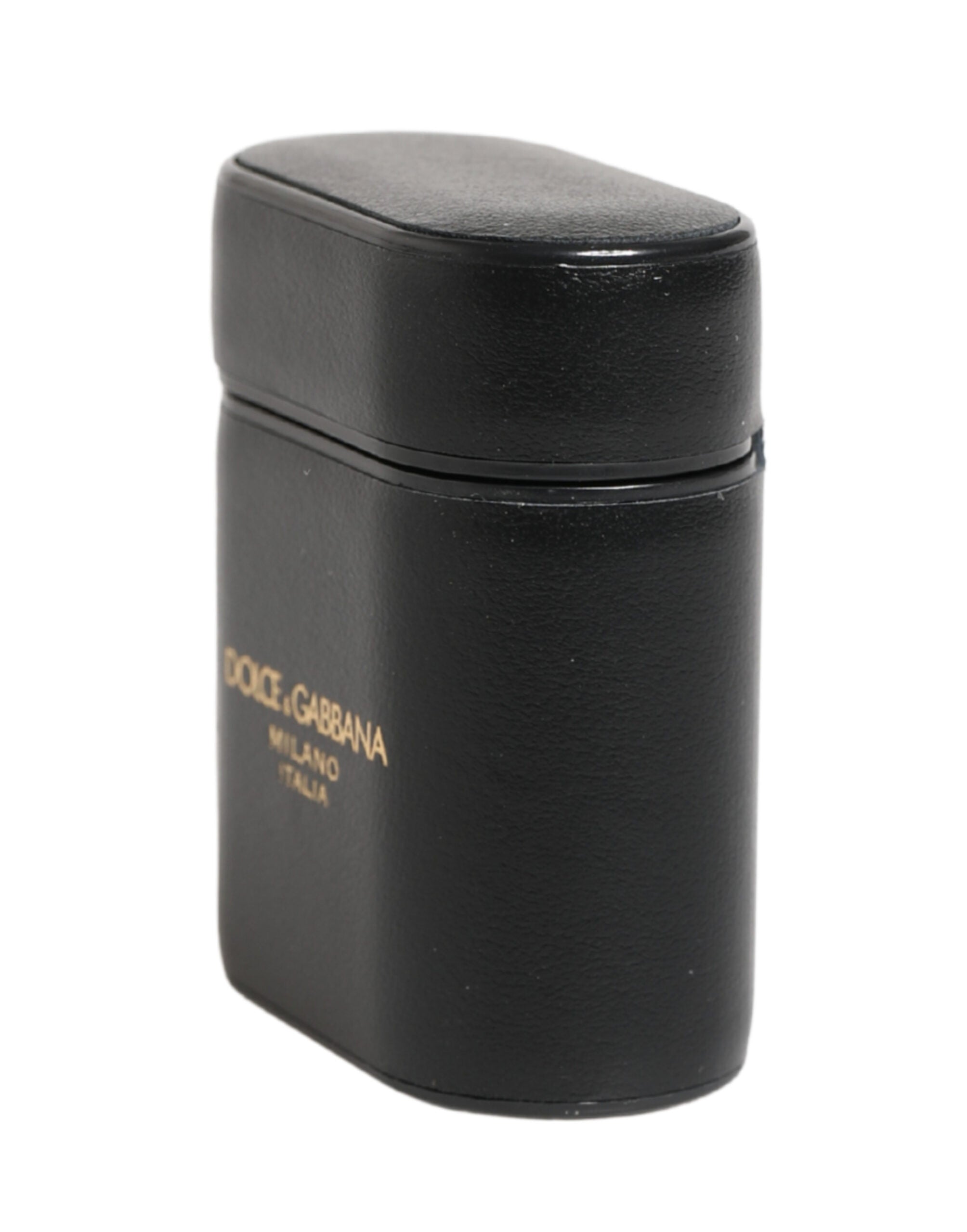 Dolce & Gabbana Women's Black Calfskin Leather Logo DG AirPods Case Flip Holder