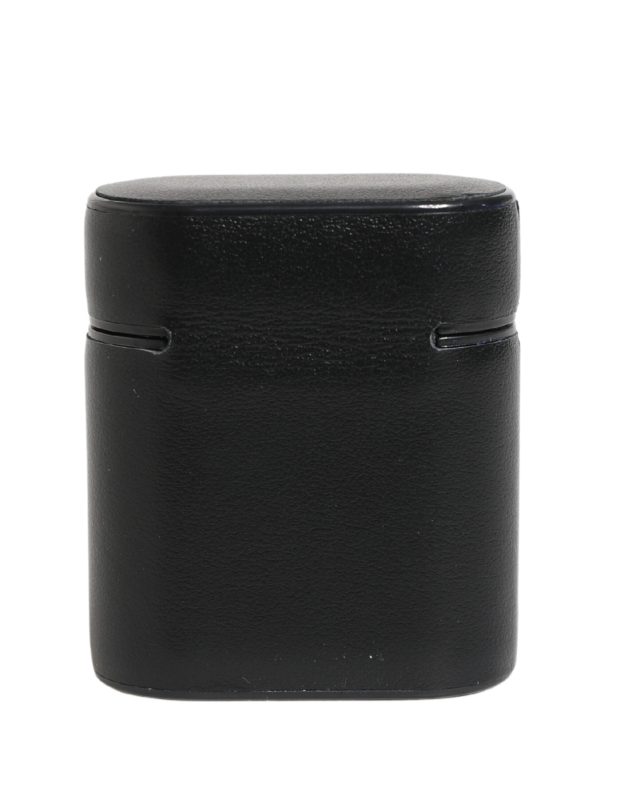 Dolce & Gabbana Women's Black Calfskin Leather Logo DG AirPods Case Flip Holder