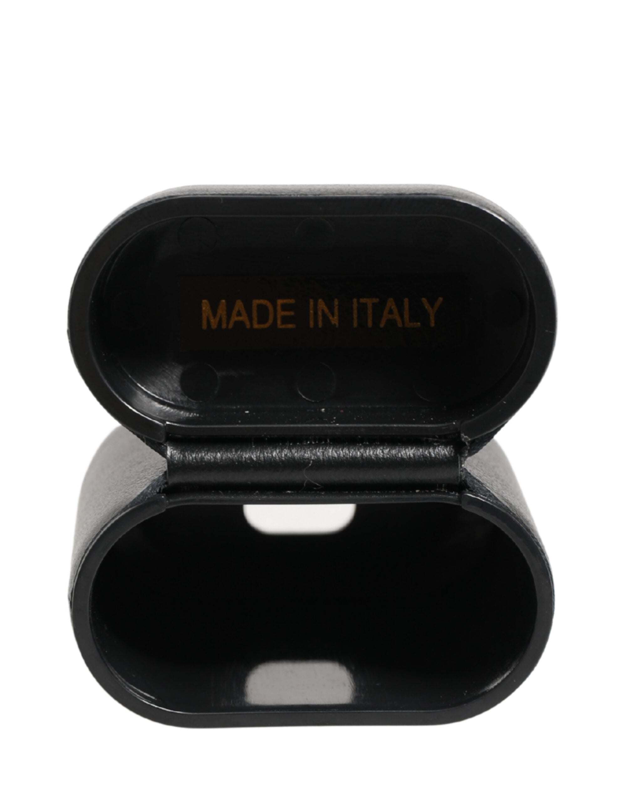 Dolce & Gabbana Women's Black Calfskin Leather Logo DG AirPods Case Flip Holder