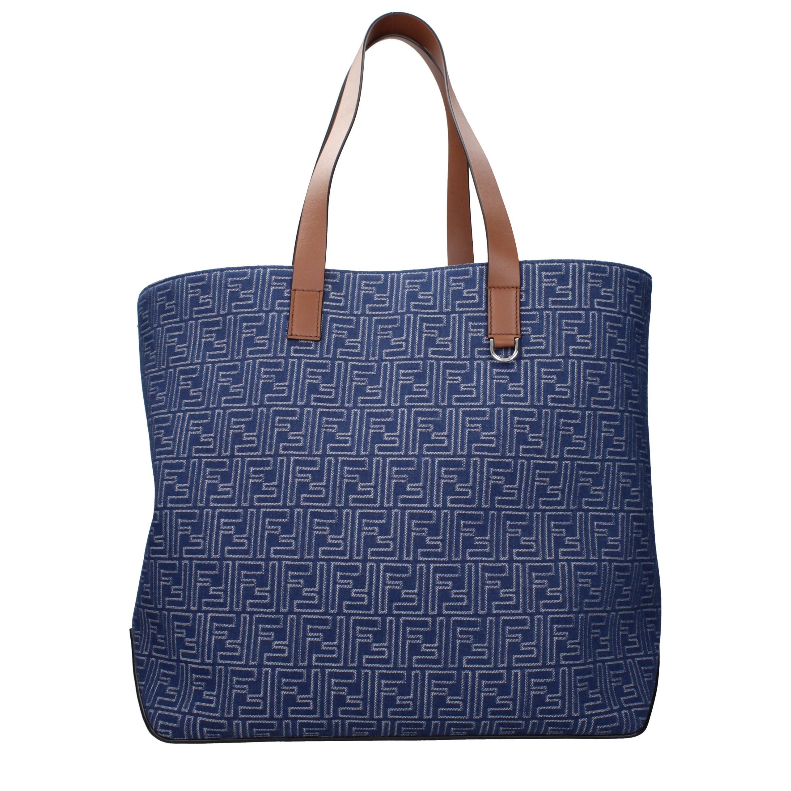 Fendi Unisex Blue Fabric Logo Shoulder Bag