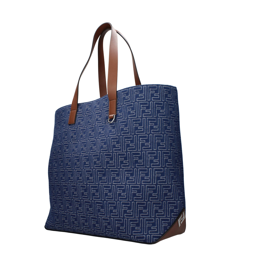 Fendi Unisex Blue Fabric Logo Shoulder Bag