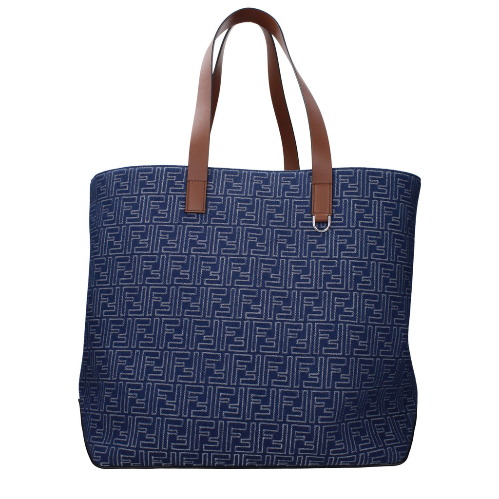 Fendi Unisex Blue Fabric Logo Shoulder Bag