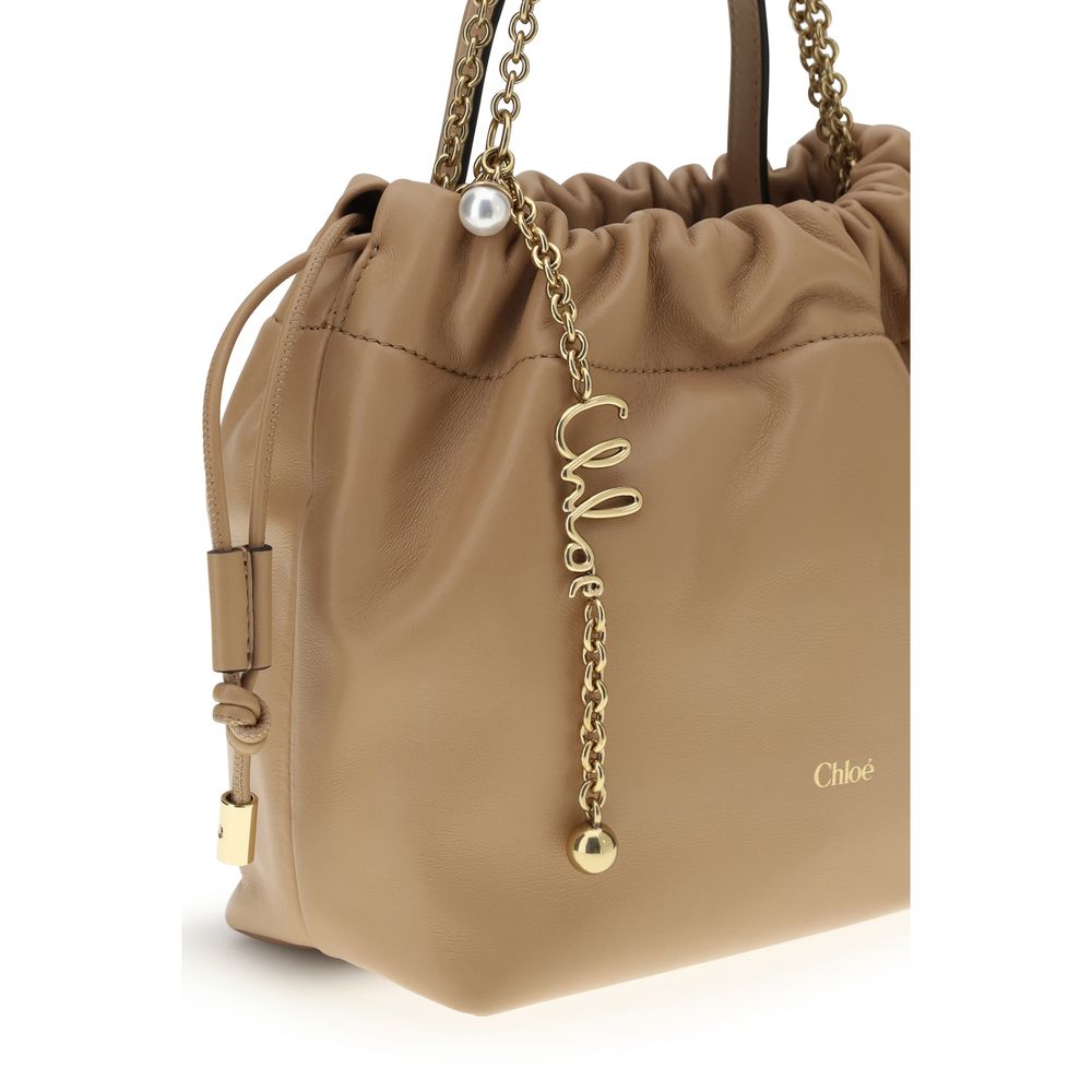Chloé Women's Icons Beige Lambskin Chain Shoulder Bag