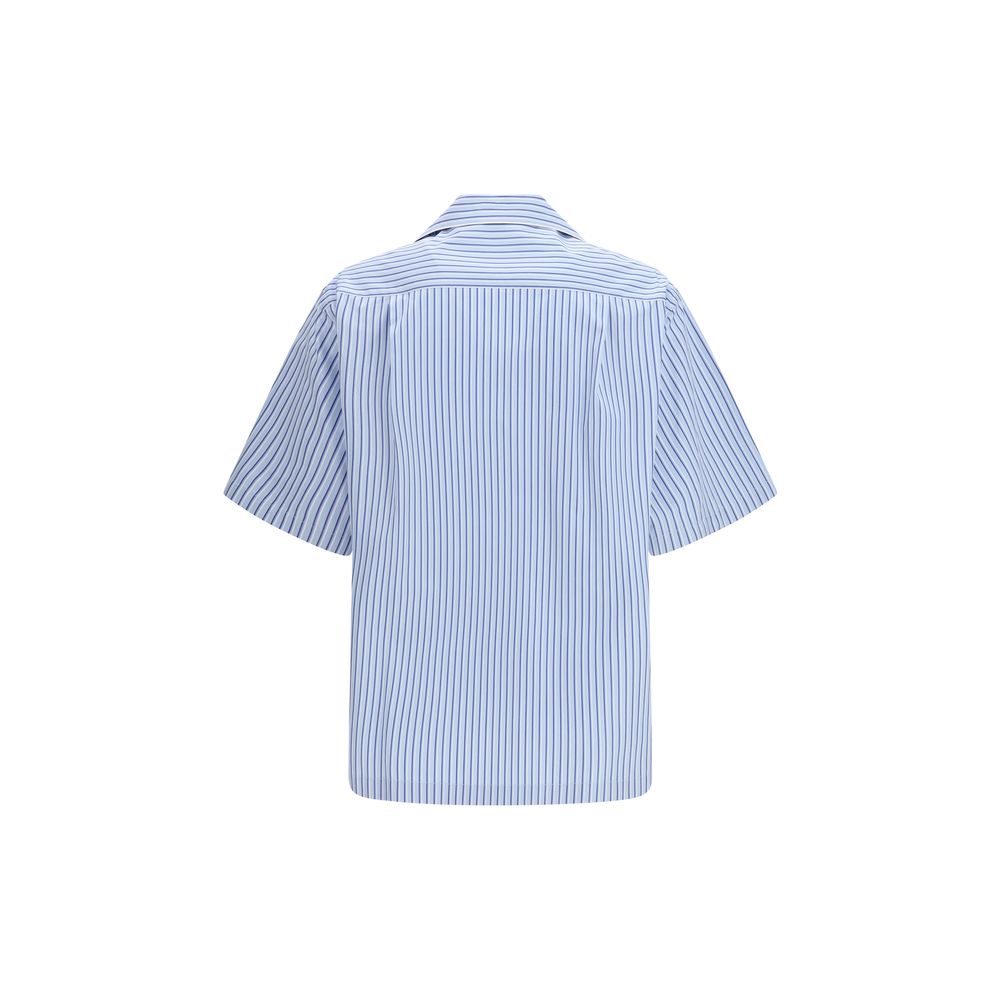 Dolce & Gabbana Men's Blue Striped Cotton Hawaii Shirt