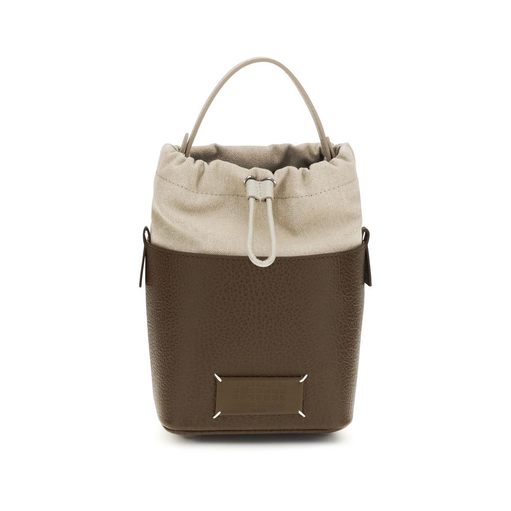Maison Margiela Women's Brown Calfskin Leather 5AC Bucket Bag Four Stitches