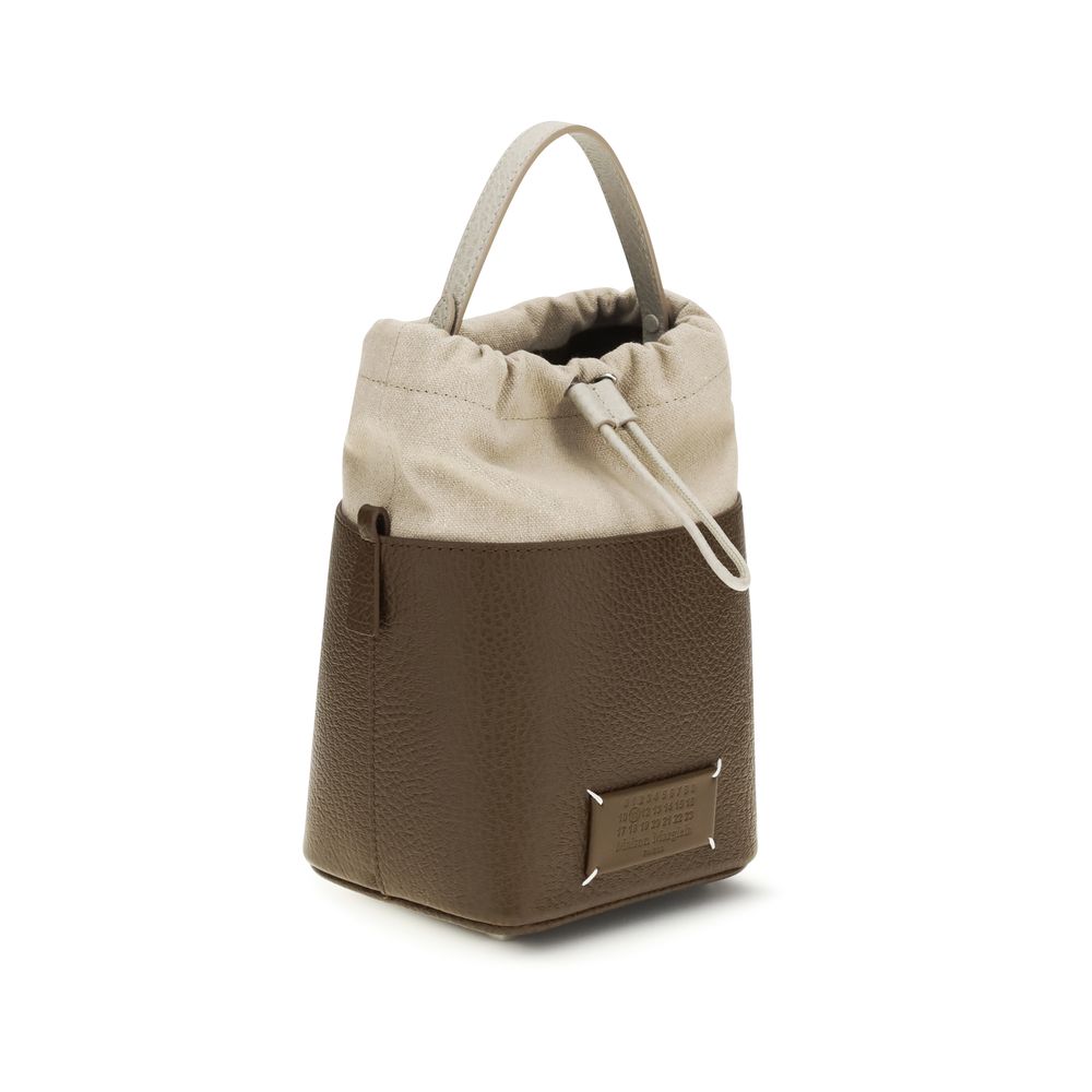 Maison Margiela Women's Brown Calfskin Leather 5AC Bucket Bag Four Stitches