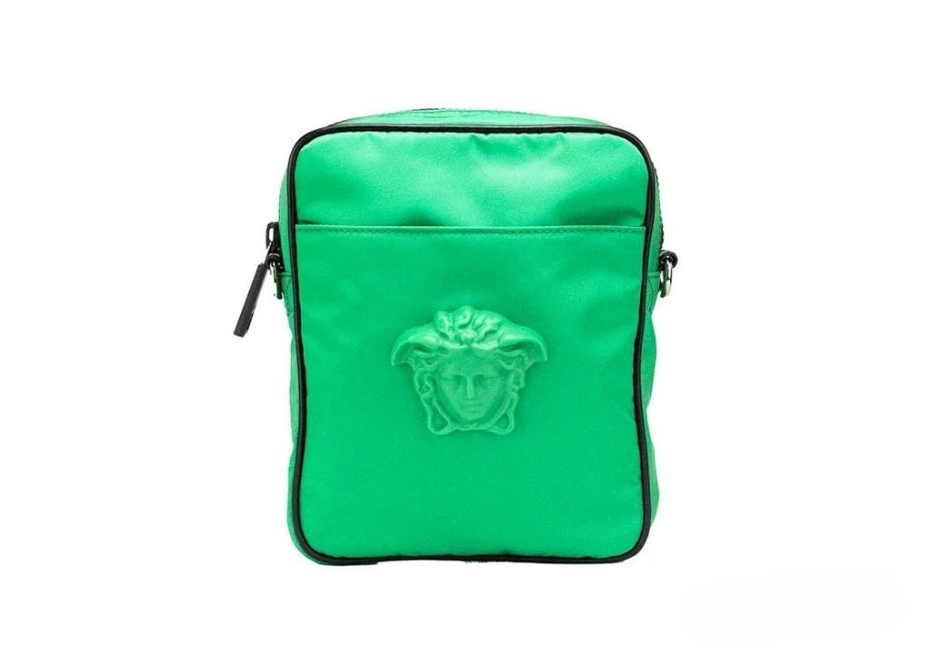 Versace Women's Bright Green Nylon Medusa Small Crossbody Messenger Bag
