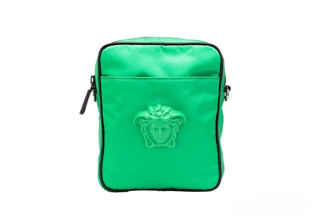 Versace Women's Bright Green Nylon Medusa Small Crossbody Messenger Bag