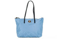 Versace Women's Cornflower Blue Nylon Portuna Medusa Medium Tote Bag Gold Hardware
