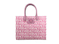 Versace Women's Baby Pink Canvas Medusa Logo Large Tote Bag Leather Handles