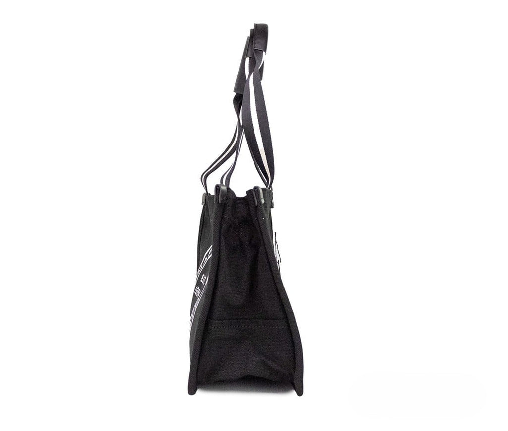 Marc Jacobs Women's Black Canvas Medium Convertible Shoulder Tote Bag Silver Hardware