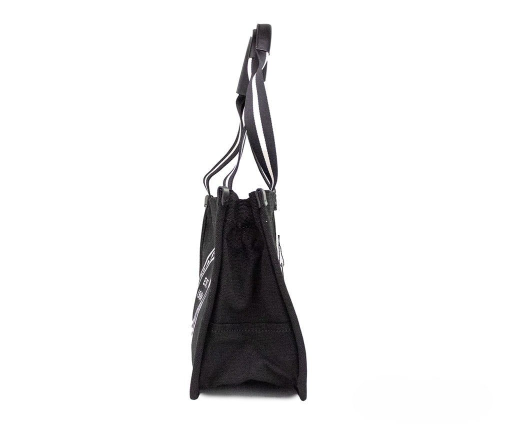 Marc Jacobs Women's Black Canvas Medium Convertible Shoulder Tote Bag Silver Hardware