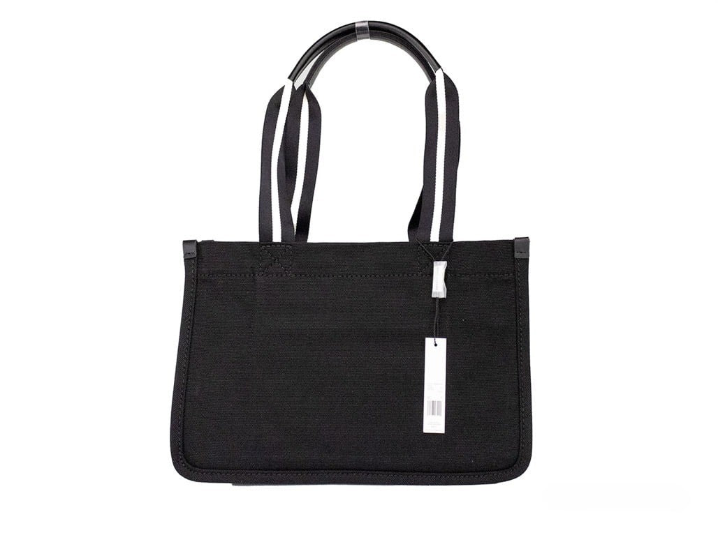 Marc Jacobs Women's Black Canvas Medium Convertible Shoulder Tote Bag Silver Hardware
