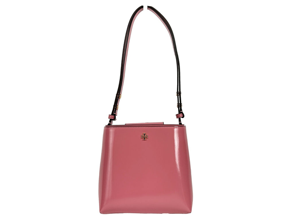 Tory Burch Women's Gold Patent Leather Emerson Small Bucket Bag Gold Hardware