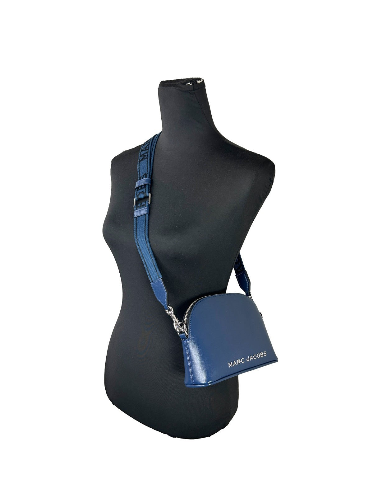 Marc Jacobs Women's Azure Blue Patent Leather Small Dome Crossbody Bag