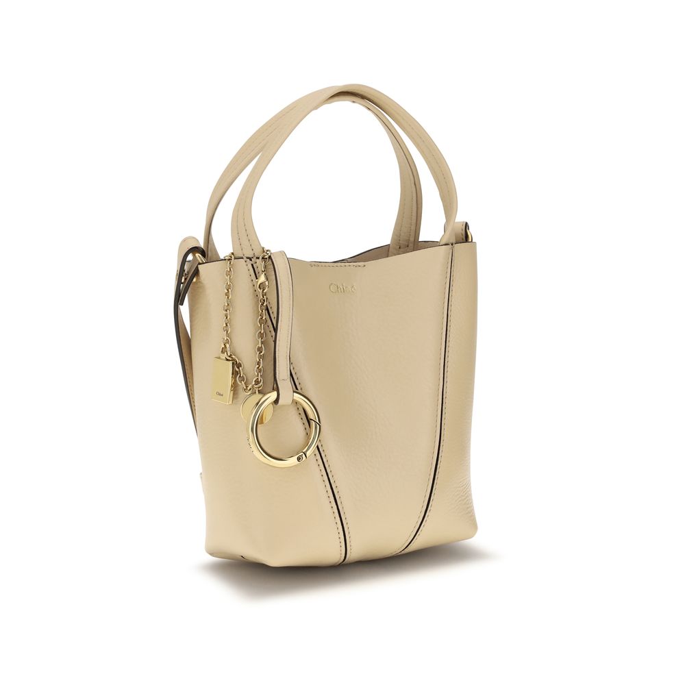 Chloé Women's Spin Beige Calfskin Leather Shoulder Bag