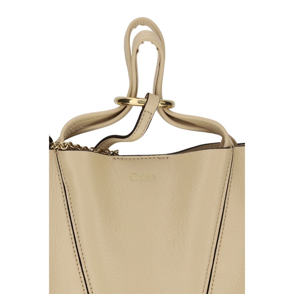 Chloé Women's Spin Beige Calfskin Leather Shoulder Bag