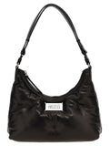 Maison Margiela Women's Glam Slam Hobo Small Black Quilted Lamb Leather Shoulder Bag