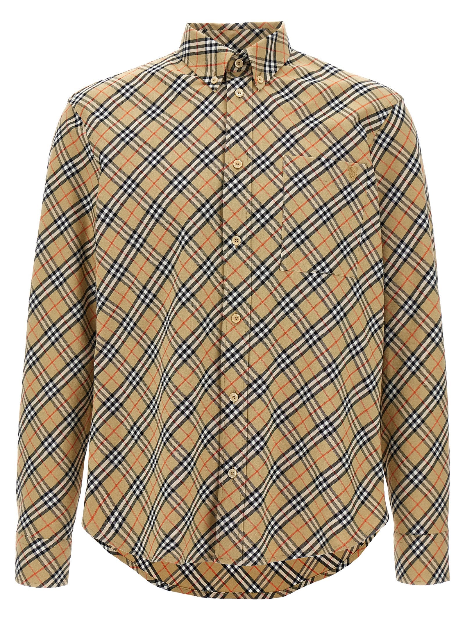 Burberry Men's Beige Check Cotton Shirt