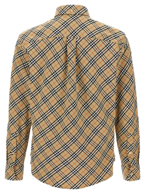 Burberry Men's Beige Check Cotton Shirt