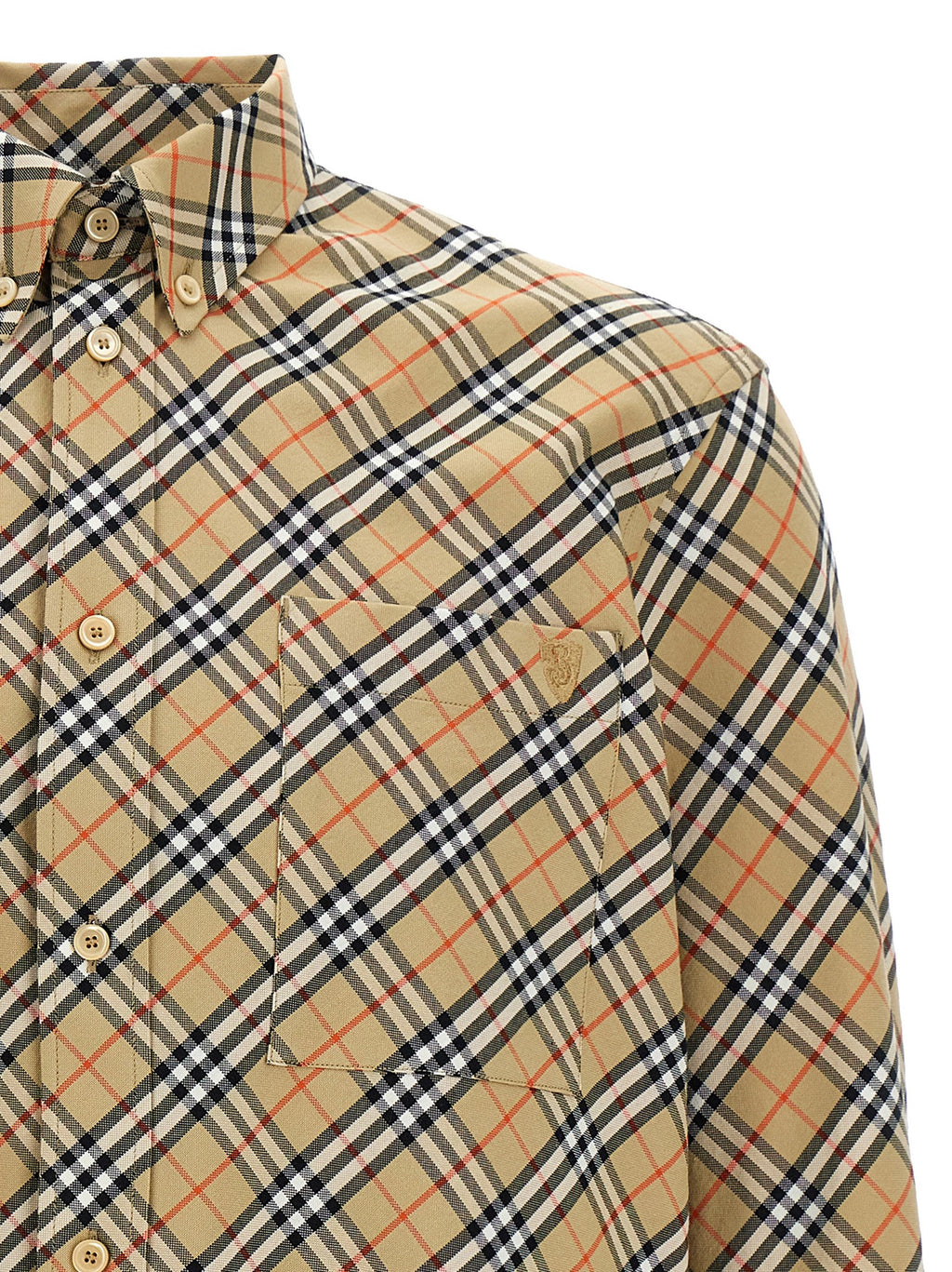 Burberry Men's Beige Check Cotton Shirt