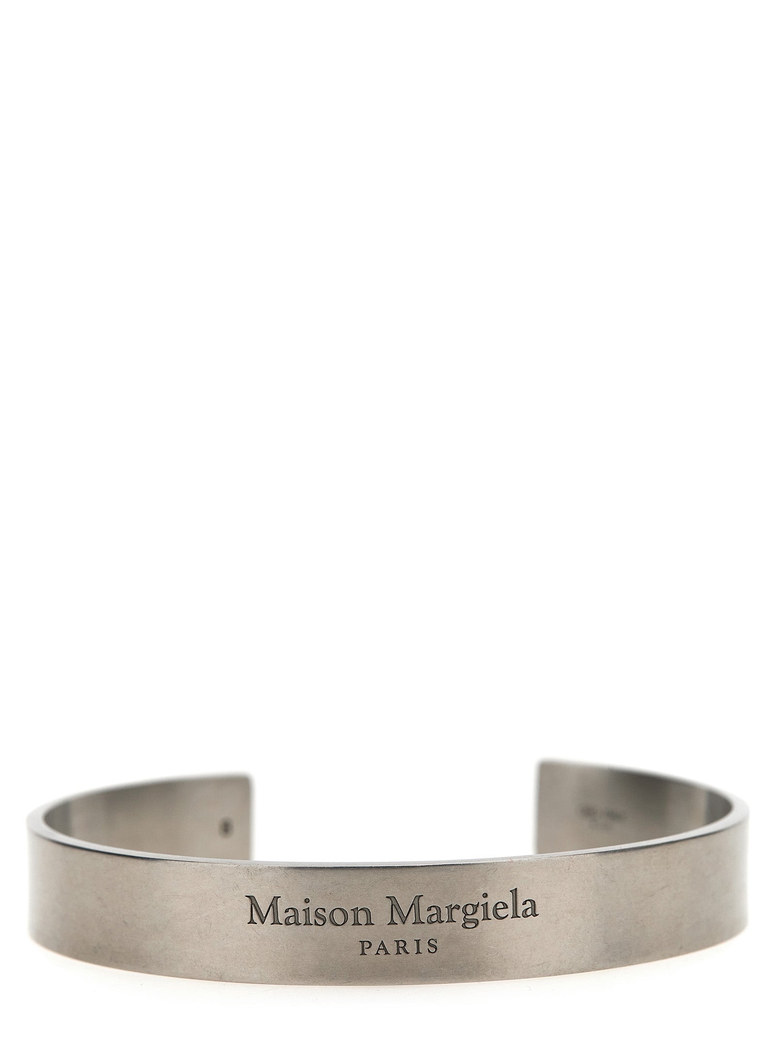 Maison Margiela Women's Silver Engraved Logo Bangle Bracelet