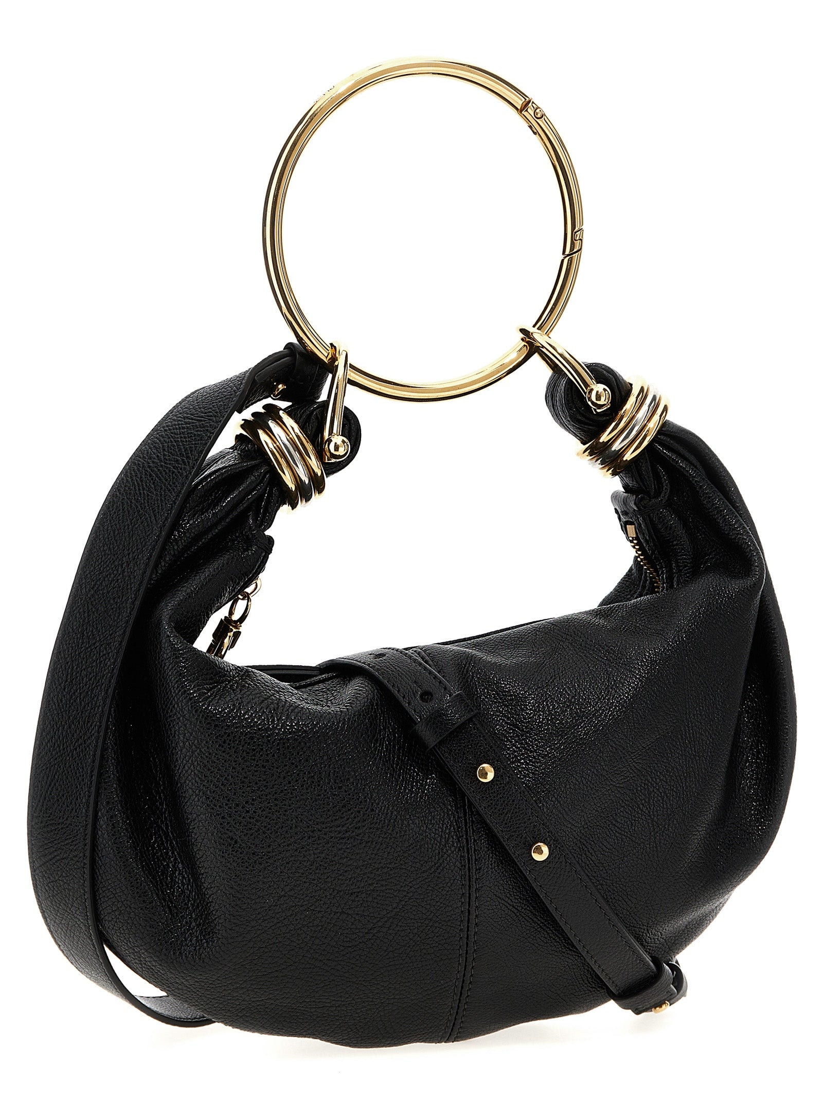 Chloé Women's Bracelet Hobo Piccola Black Calfskin Leather Handbag