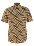 Burberry Men's Beige Check Cotton Blouse