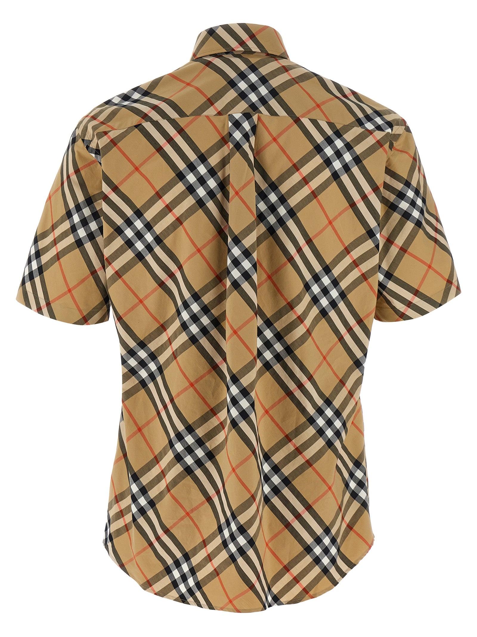 Burberry Men's Beige Check Cotton Blouse