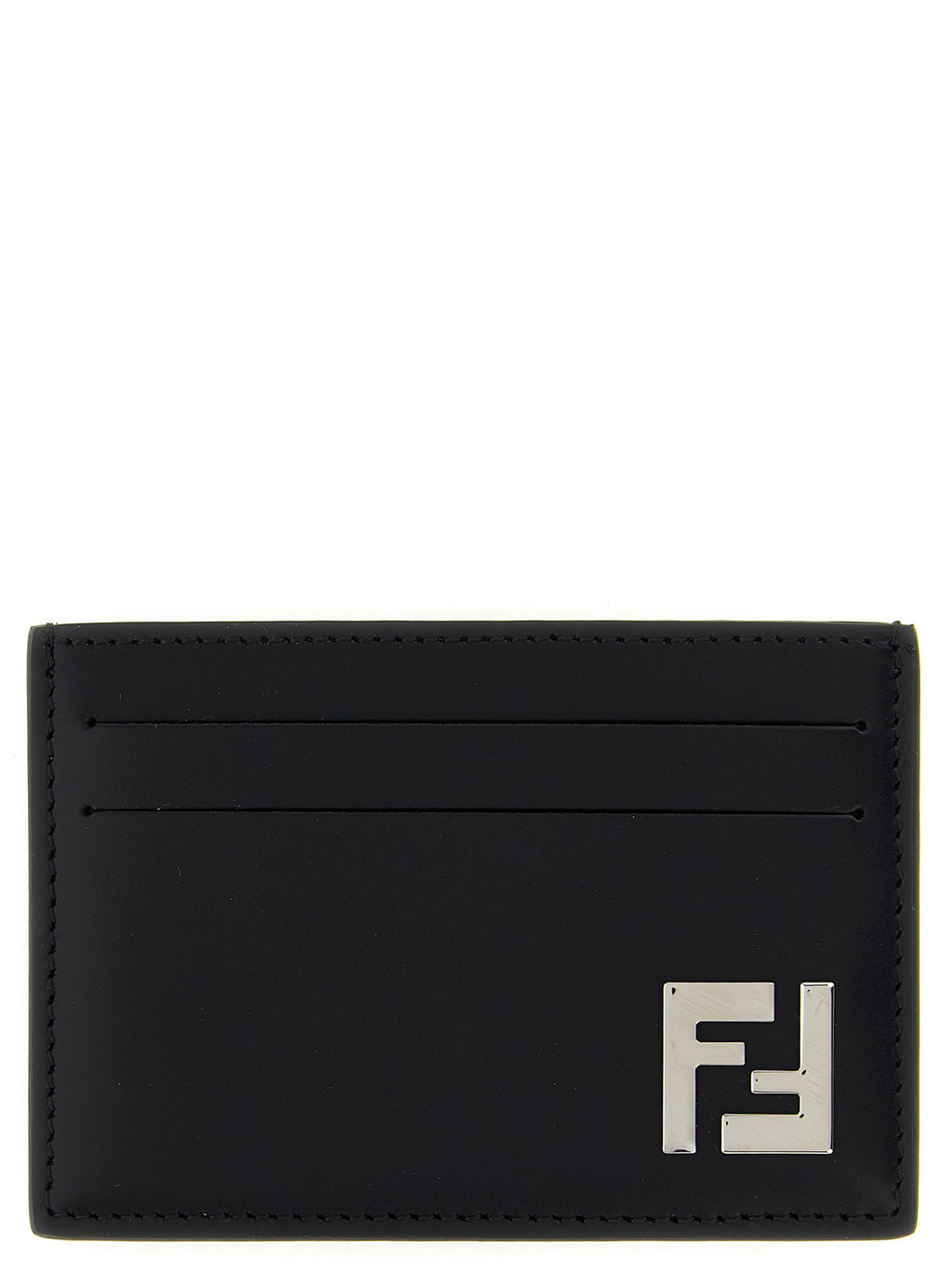 Fendi Slim Squared FF Black Calfskin Cardholder