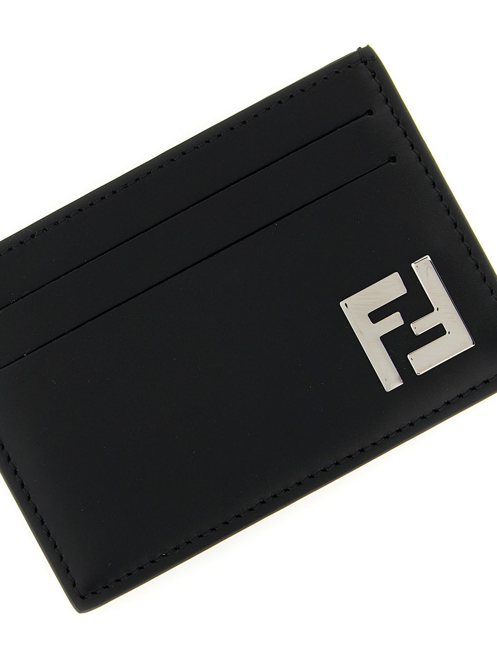 Fendi Slim Squared FF Black Calfskin Cardholder