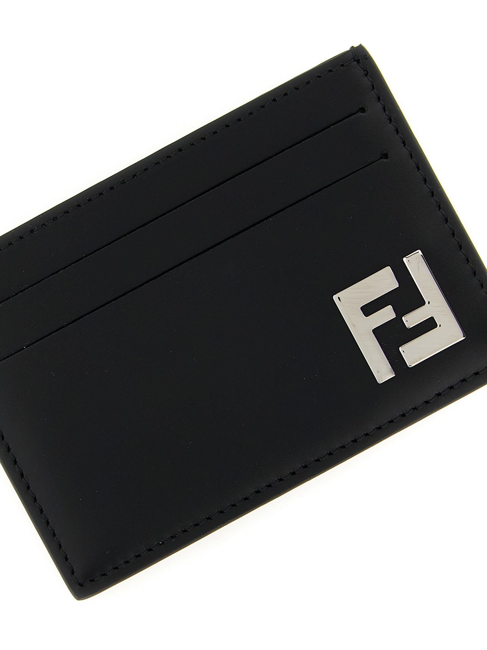 Fendi Slim Squared FF Black Calfskin Cardholder