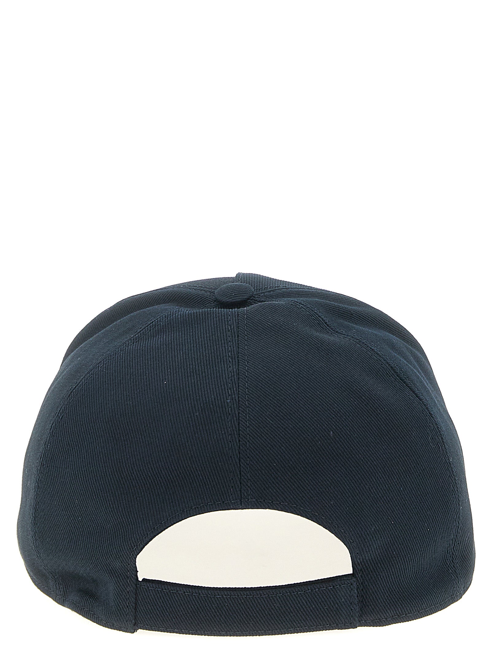 Fendi Men's Blue Cotton Canvas FF Terry Patch Baseball Cap