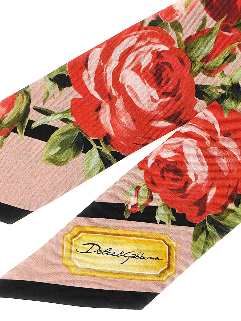 Dolce & Gabbana Women's Bouquet Rose Pink Silk Twill Bandeau
