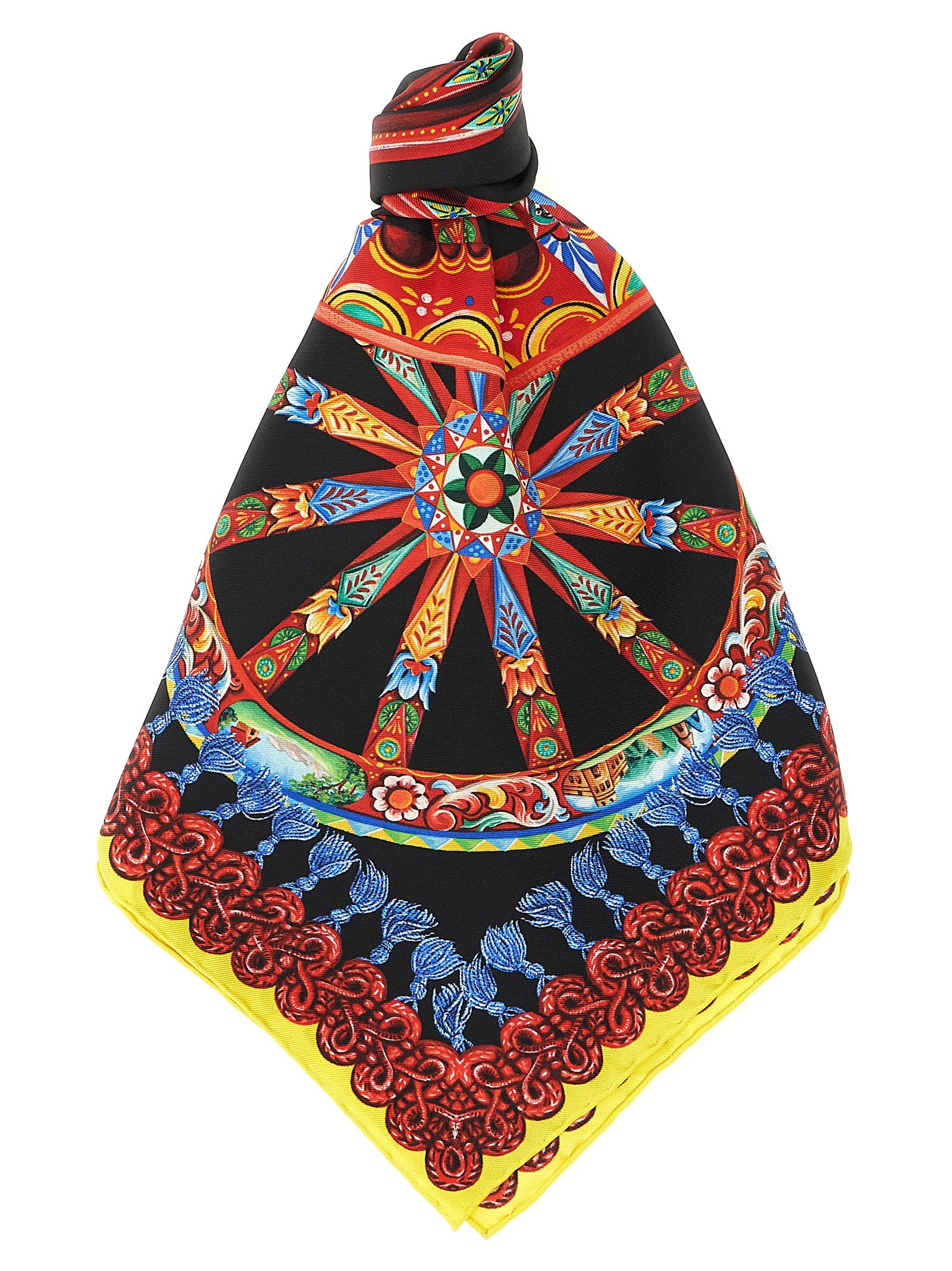 Dolce & Gabbana Women's Carretto Multicolor Silk Twill Scarf II