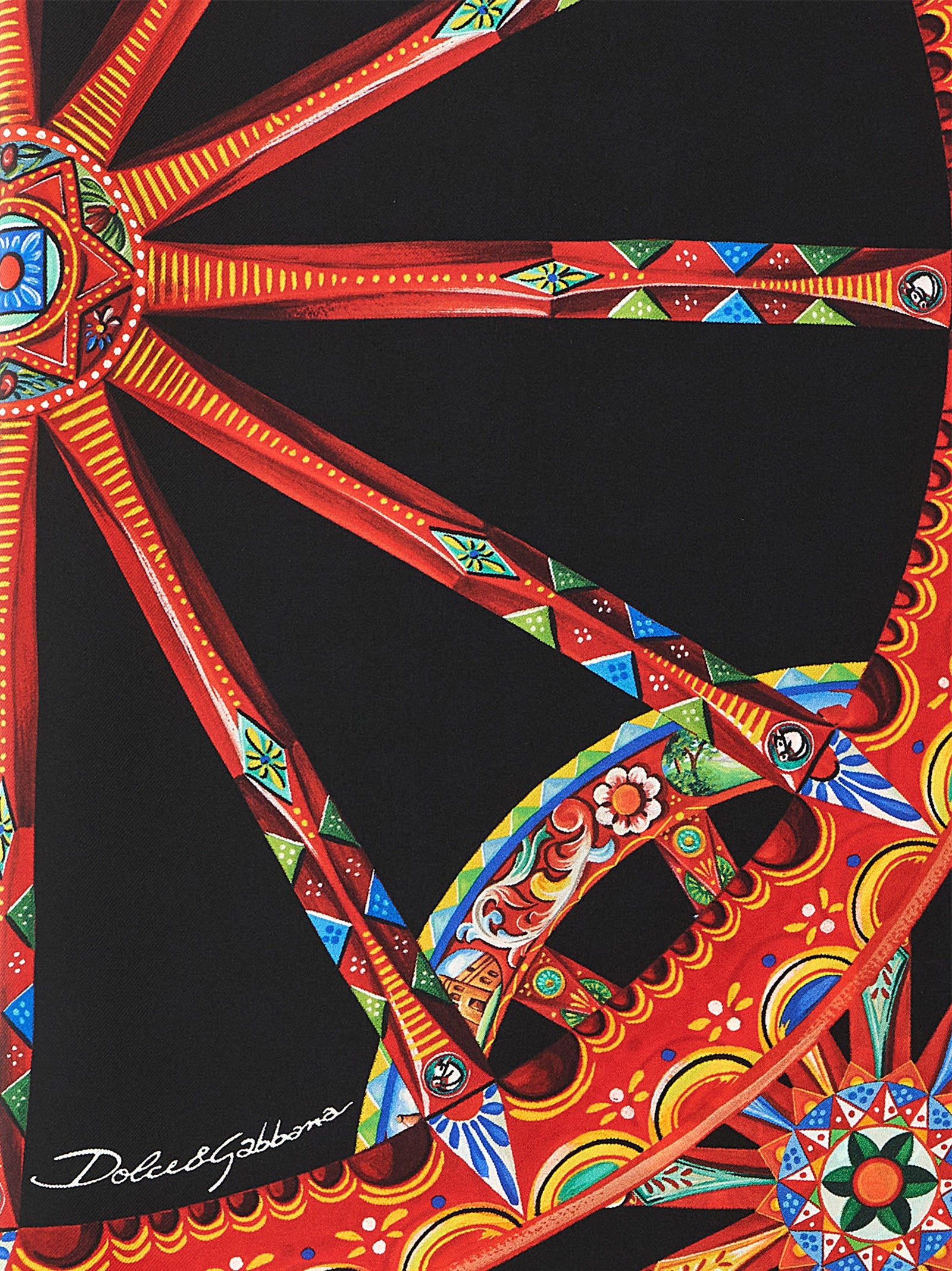 Dolce & Gabbana Women's Carretto Multicolor Silk Twill Scarf II