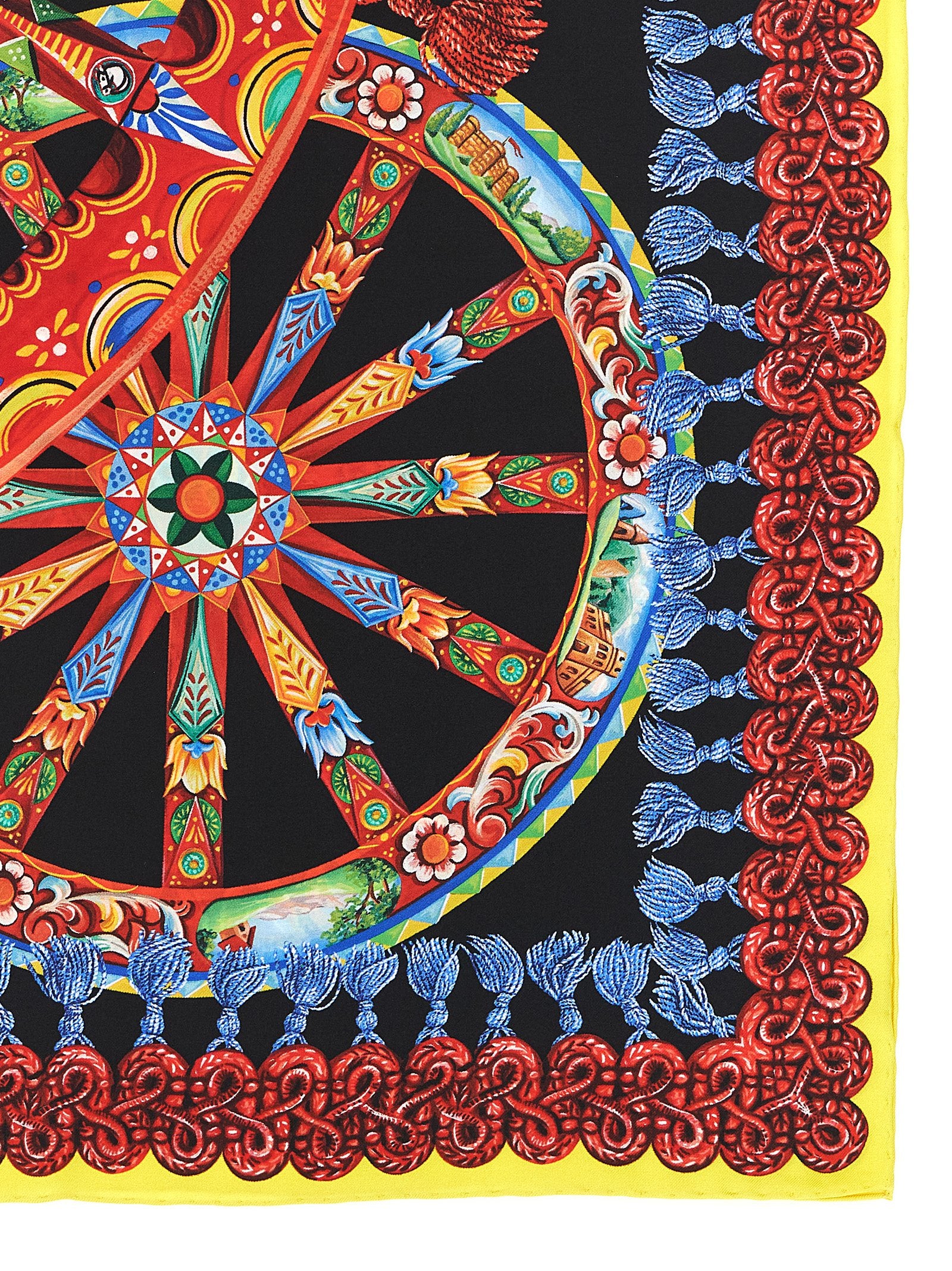 Dolce & Gabbana Women's Carretto Multicolor Silk Twill Scarf
