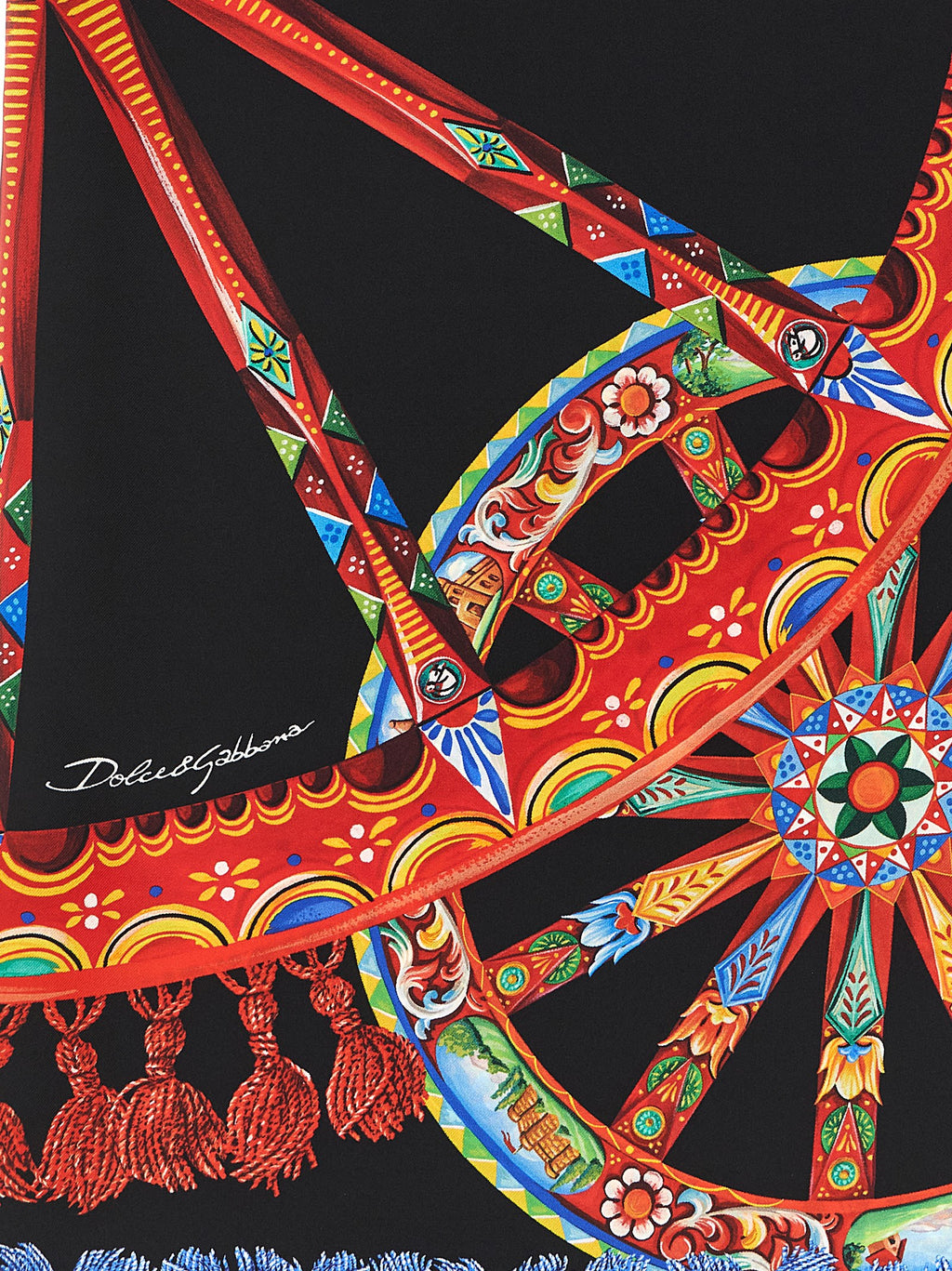 Dolce & Gabbana Women's Carretto Multicolor Silk Twill Scarf