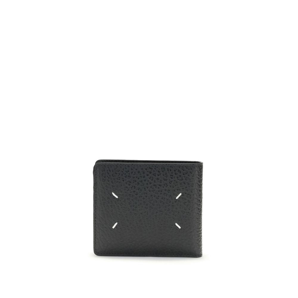 Maison Margiela Women's Black Grained Calfskin Leather Billfold Wallet