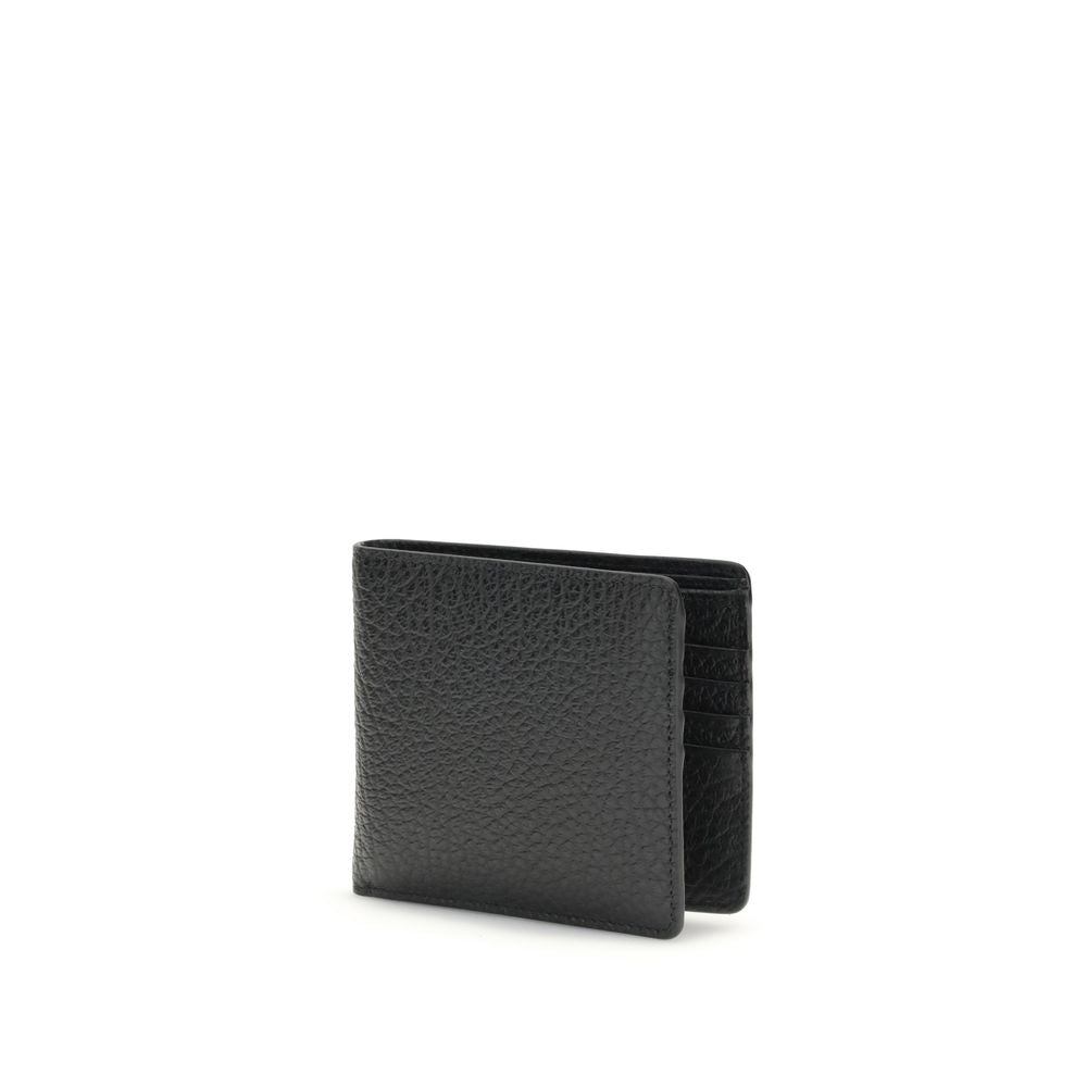 Maison Margiela Women's Black Grained Calfskin Leather Billfold Wallet