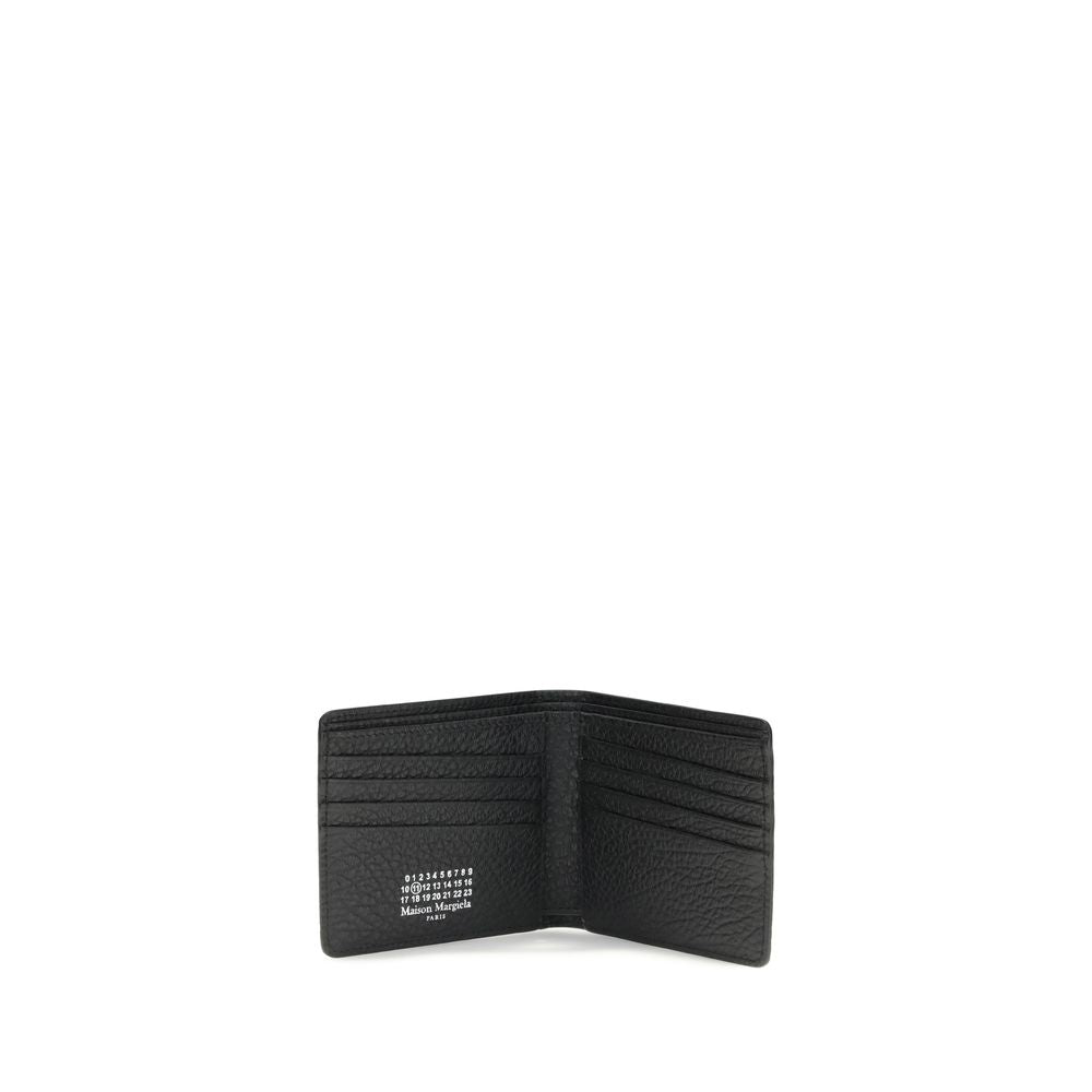 Maison Margiela Women's Black Grained Calfskin Leather Billfold Wallet