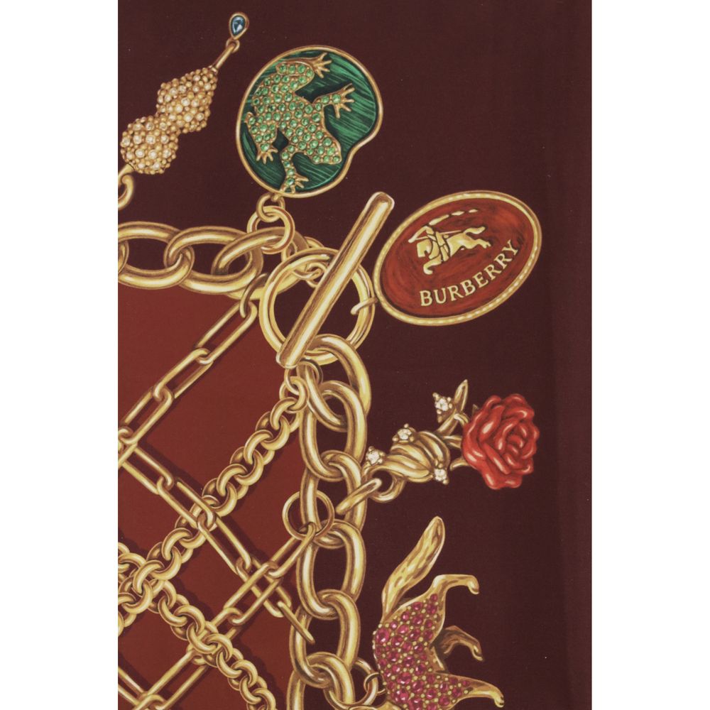 Burberry Women's Bordeaux Silk Charm Print Scarf