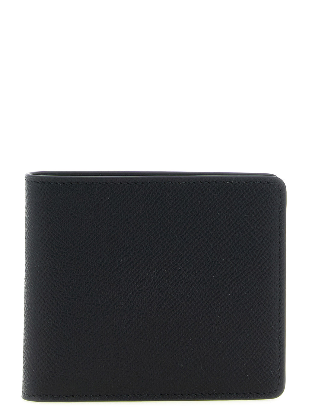 Maison Margiela Men's Black Textured Calfskin Leather Bifold Wallet 8 Card Slots