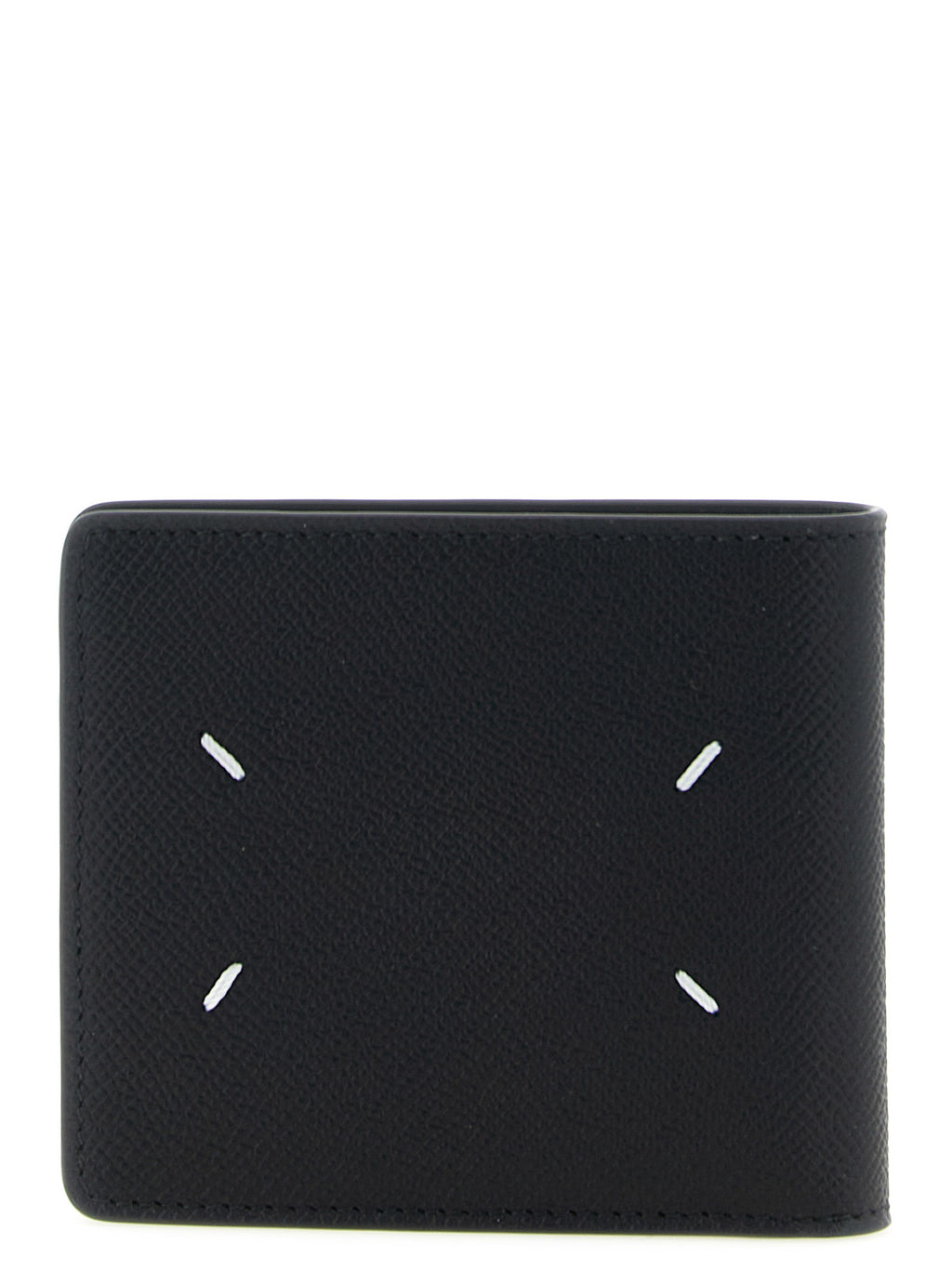 Maison Margiela Men's Black Textured Calfskin Leather Bifold Wallet 8 Card Slots
