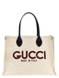 Gucci Women's Beige GG Coated Fabric Midi Shopping Tote Bag