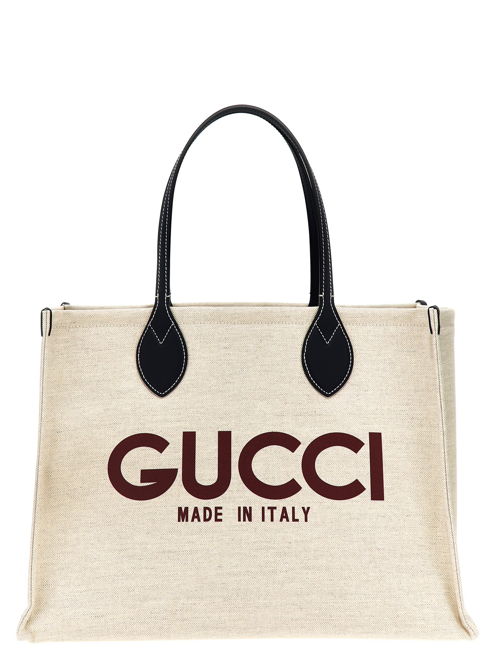 Gucci Women's Beige GG Coated Fabric Midi Shopping Tote Bag