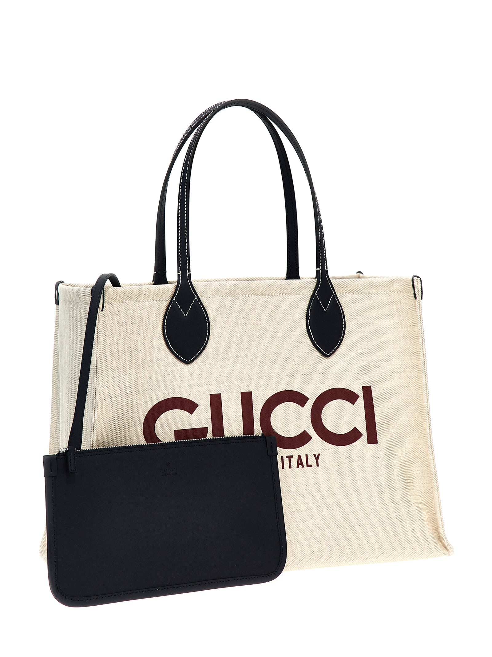 Gucci Women's Beige GG Coated Fabric Midi Shopping Tote Bag