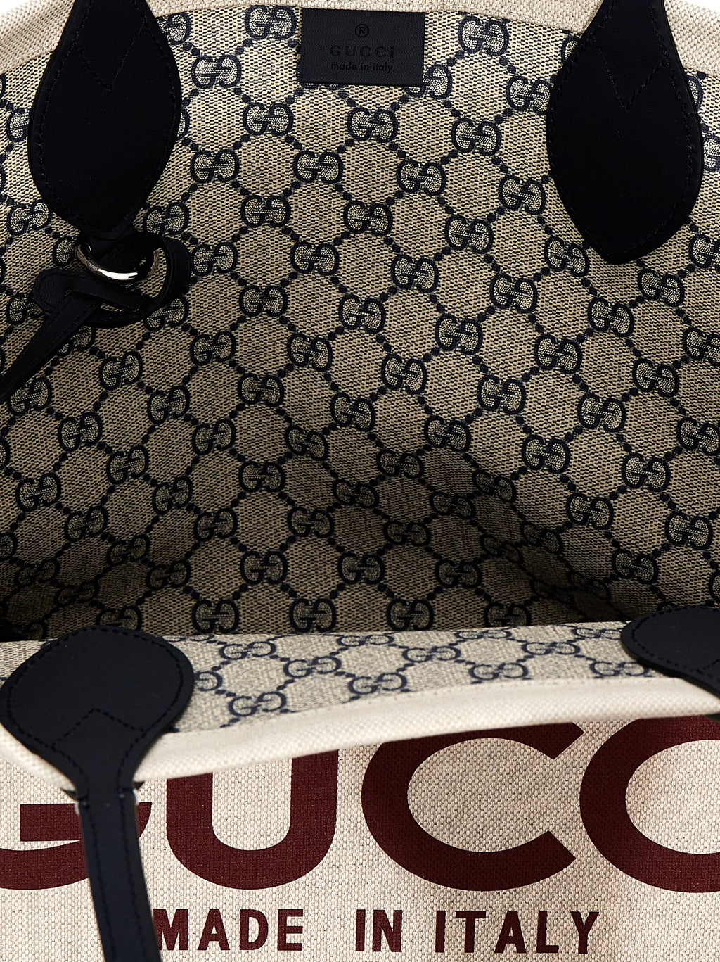 Gucci Women's Beige GG Coated Fabric Midi Shopping Tote Bag